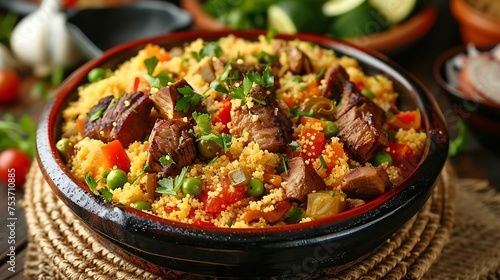 couscous dish with lamb and vegetables