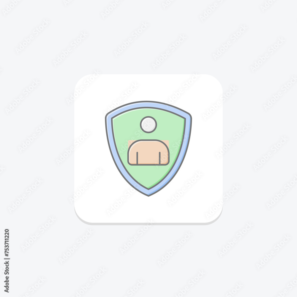 Cyber Guardian icon, guardian, security, protection, digital lineal color icon, editable vector icon, pixel perfect, illustrator ai file