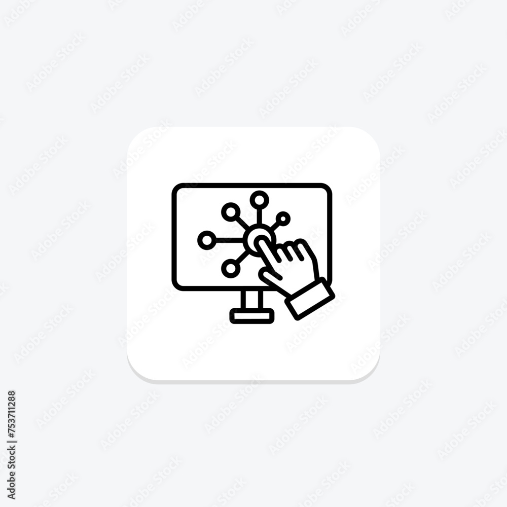 Interactive Design icon, design, user, experience, interface line icon, editable vector icon, pixel perfect, illustrator ai file Interactive Design icon, design, user, experience, interface line icon, editable vector icon, pixel perfect, illustrator ai file