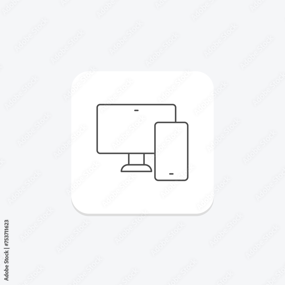 Responsive Design icon, design, user, experience, interface thinline icon, editable vector icon, pixel perfect, illustrator ai file Responsive Design icon, design, user, experience, interface thinline icon, editable vector icon, pixel perfect, illustrator ai file