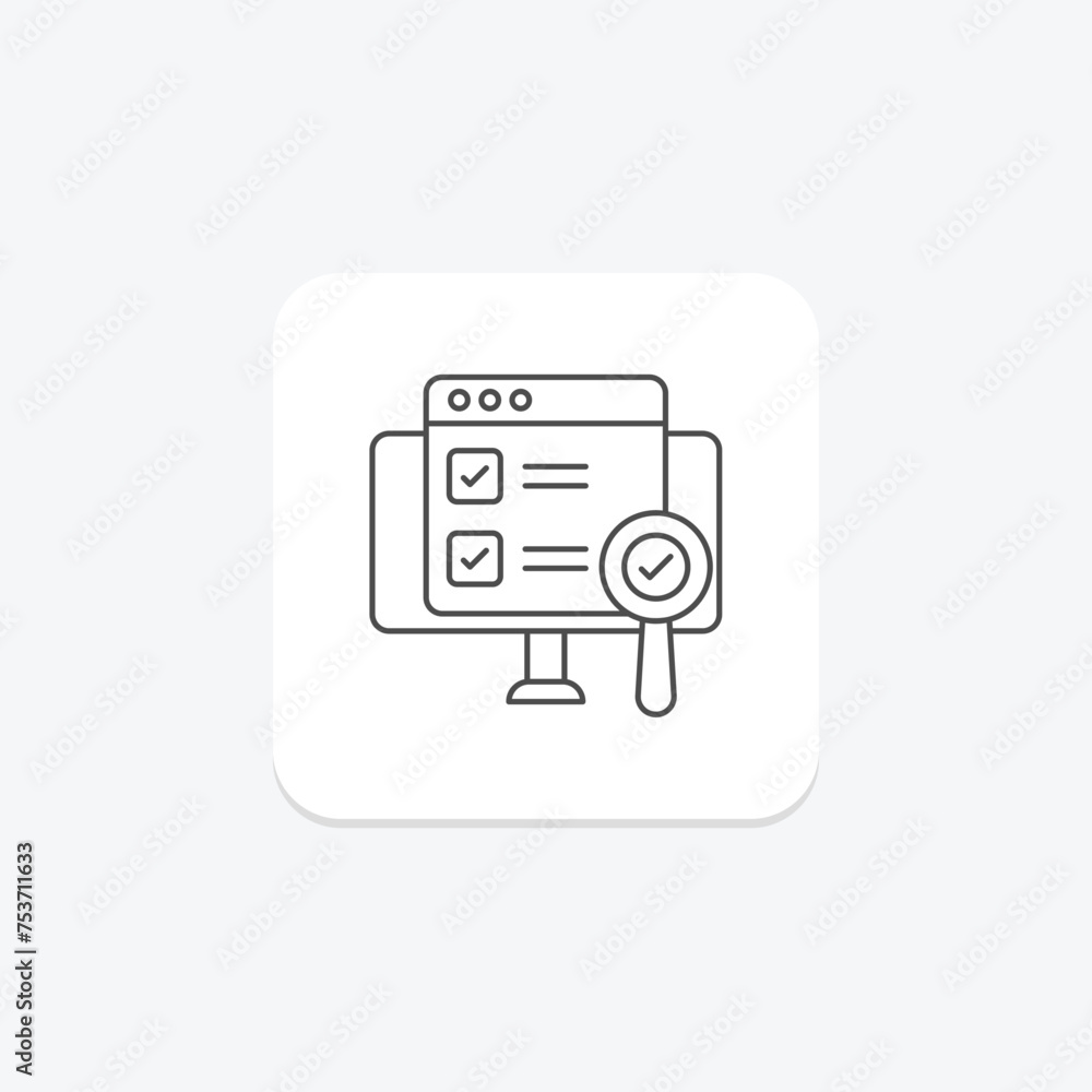 Usability Testing icon, testing, user, experience, design thinline icon, editable vector icon, pixel perfect, illustrator ai file Usability Testing icon, testing, user, experience, design thinline icon, editable vector icon, pixel perfect, illustrator ai file