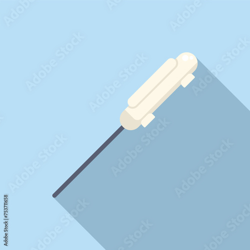 Metal fishing rod icon flat vector. Icy season day. Polar camping outdoor