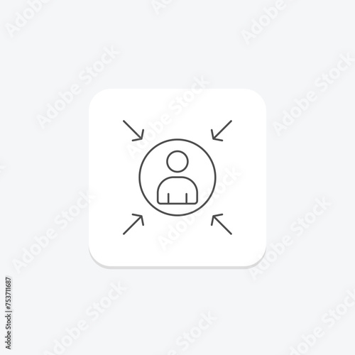 User Centered Design icon, design, user, experience, interface thinline icon, editable vector icon, pixel perfect, illustrator ai file photo