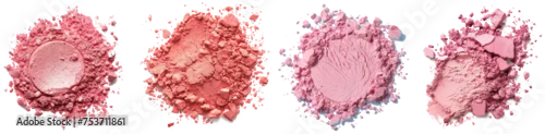 Obraz Collection of pink makeup powders in explosive arrangements