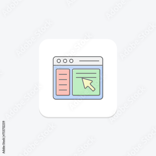 Intuitive Interface icon, interface, design, user, experience lineal color icon, editable vector icon, pixel perfect, illustrator ai file