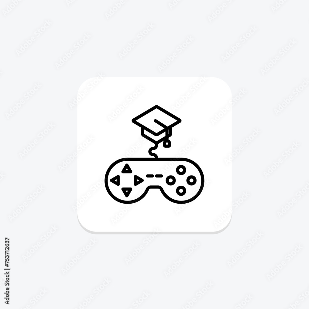 Educational Games icon, games, learning, fun, interactive line icon, editable vector icon, pixel perfect, illustrator ai file Educational Games icon, games, learning, fun, interactive line icon, editable vector icon, pixel perfect, illustrator ai file