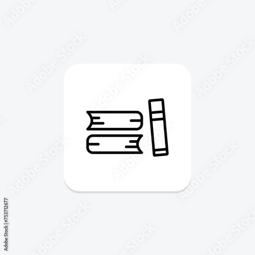 Books icon, reading, literature, knowledge, study line icon, editable vector icon, pixel perfect, illustrator ai file