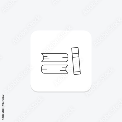 Books icon, reading, literature, knowledge, study thinline icon, editable vector icon, pixel perfect, illustrator ai file