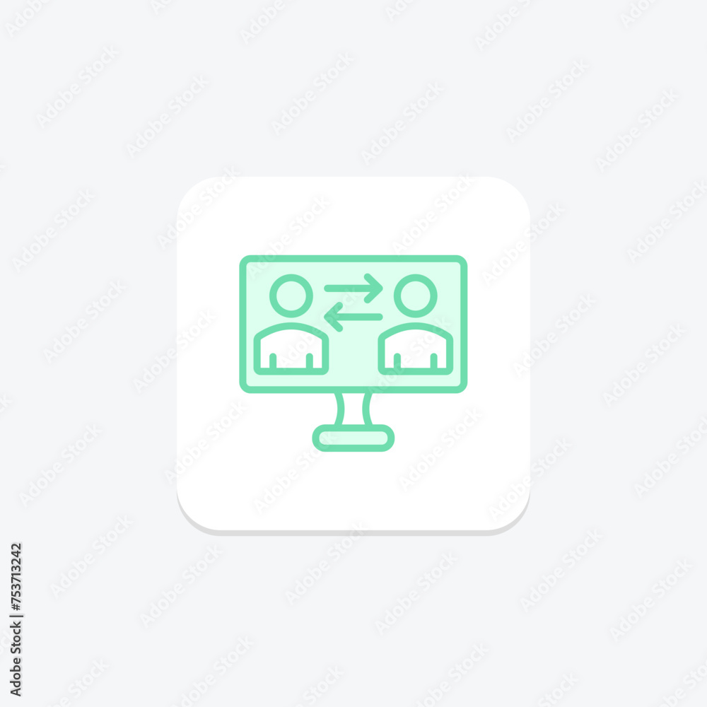 Classroom Interaction icon, interaction, teacher, student, communication duotone line icon, editable vector icon, pixel perfect, illustrator ai file Classroom Interaction icon, interaction, teacher, student, communication duotone line icon, editable vector icon, pixel perfect, illustrator ai file