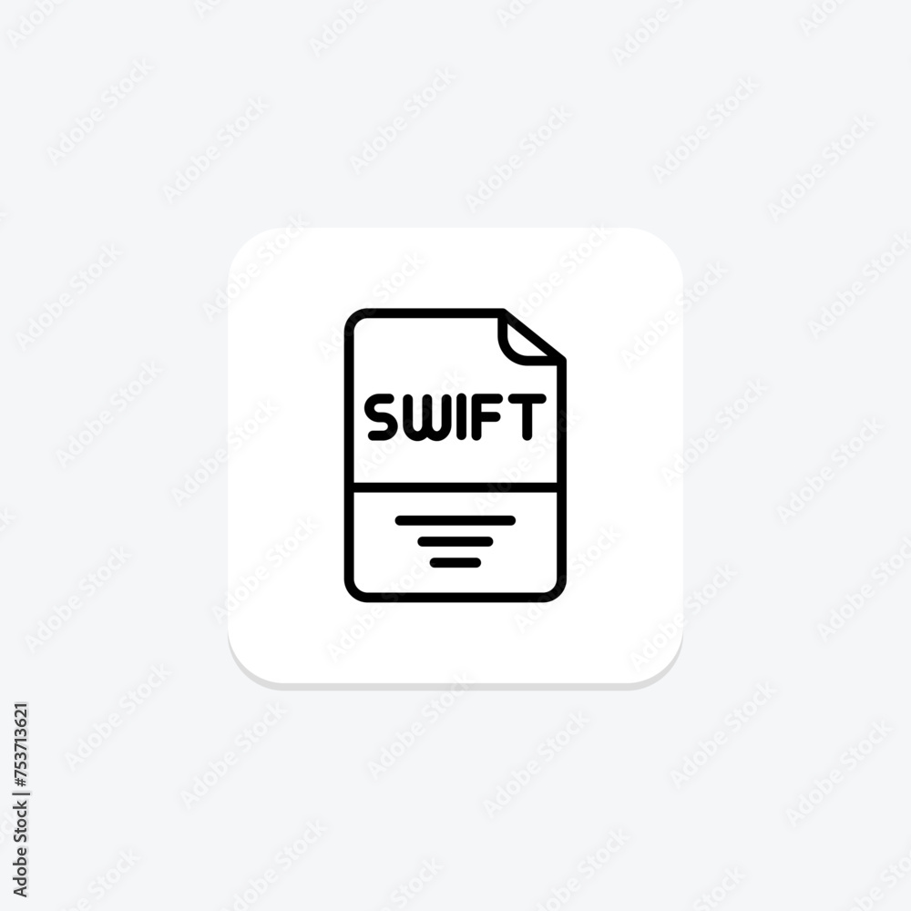Swift icon, programming, language, apple, ios line icon, editable vector icon, pixel perfect, illustrator ai file Swift icon, programming, language, apple, ios line icon, editable vector icon, pixel perfect, illustrator ai file