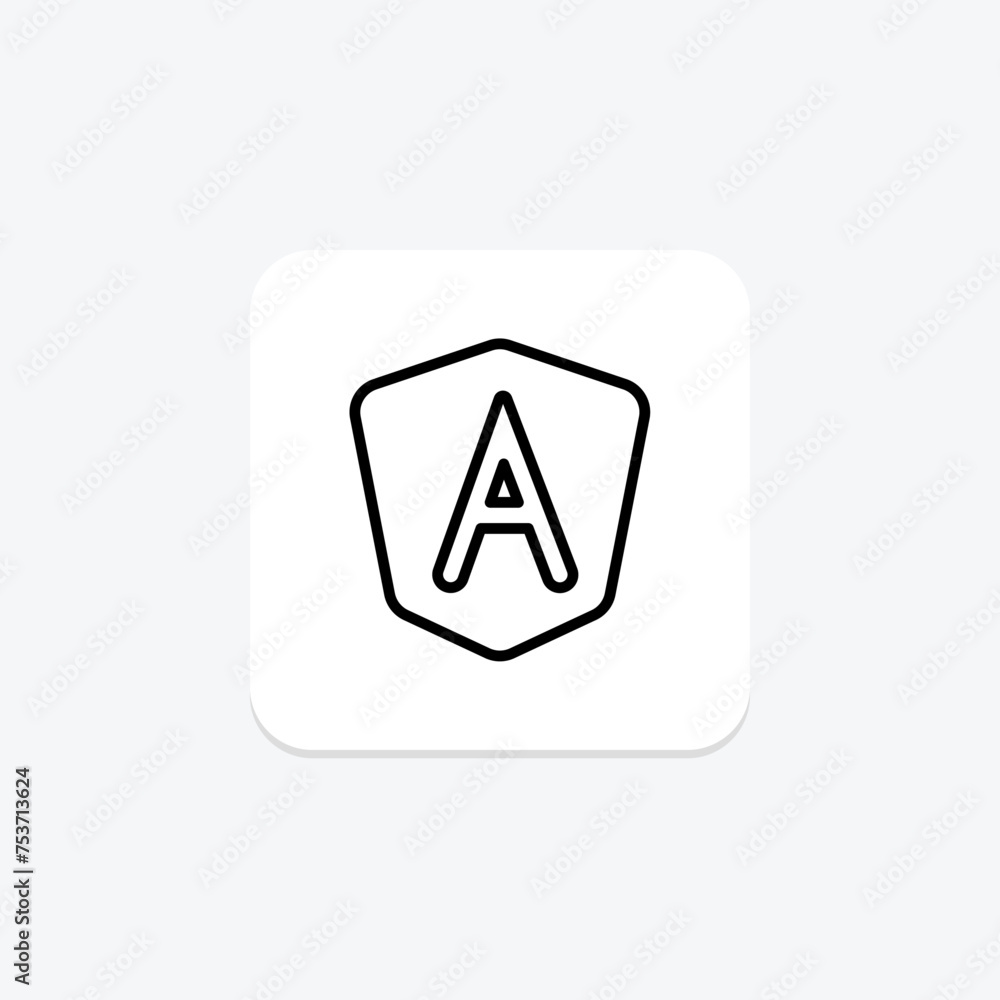 Angular icon, javascript, framework, frontend, web line icon, editable vector icon, pixel perfect, illustrator ai file Angular icon, javascript, framework, frontend, web line icon, editable vector icon, pixel perfect, illustrator ai file