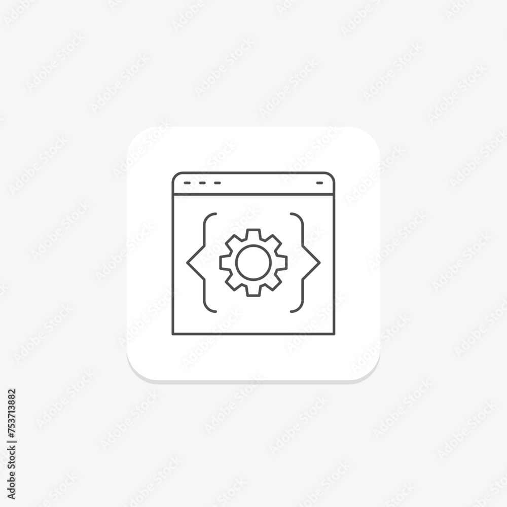 Code icon, programming, development, scripting, software thinline icon, editable vector icon, pixel perfect, illustrator ai file Code icon, programming, development, scripting, software thinline icon, editable vector icon, pixel perfect, illustrator ai file