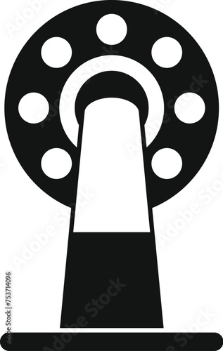 Ice fishing rod wheel icon simple vector. Season camping. People activity