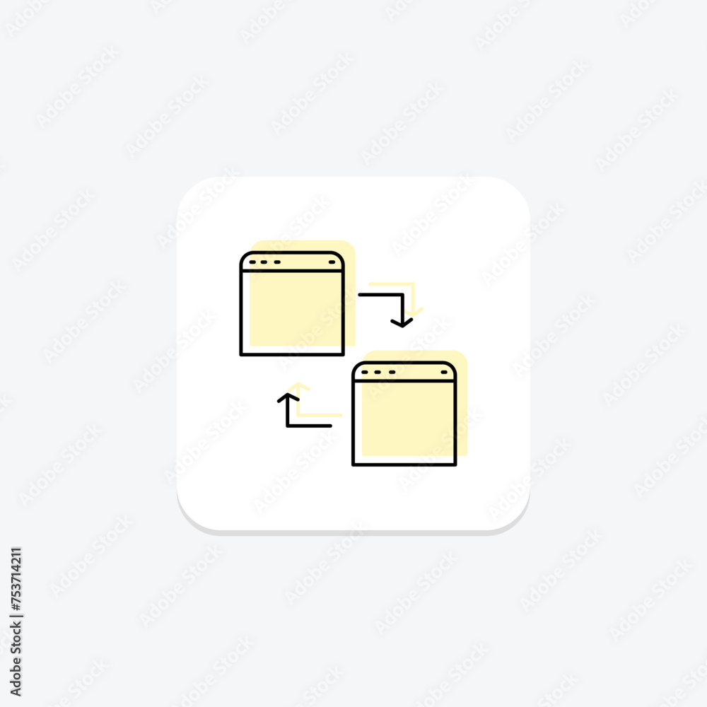 Cross-Browser Compatibility icon, compatibility, web, development, support color shadow thinline icon, editable vector icon, pixel perfect, illustrator ai file Cross-Browser Compatibility icon, compatibility, web, development, support color shadow thinline icon, editable vector icon, pixel perfect, illustrator ai file