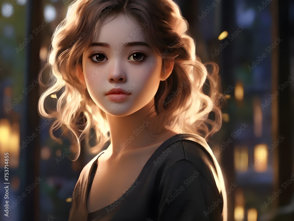 portrait of a woman. AI generated art portrait of a woman. AI generated art