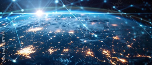 A Digital Tapestry Connecting Continents-Europe's Central Role in the Digital Sphere. Global Communications. global connectivity on earth, data transfer international telecommunication.