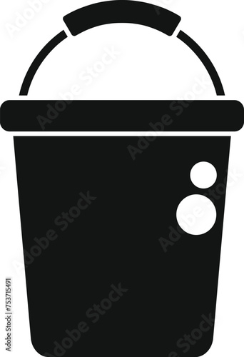 Fishing bucket icon simple vector. Wintry season day. Bait people sport