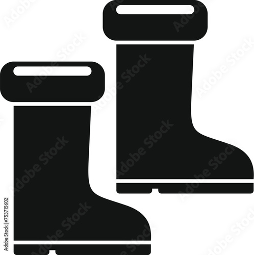 Ice fishing boots icon simple vector. Cold water outdoor. Polar activity