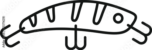 Season fish bait icon outline vector. Polar activity. Young season day outdoor