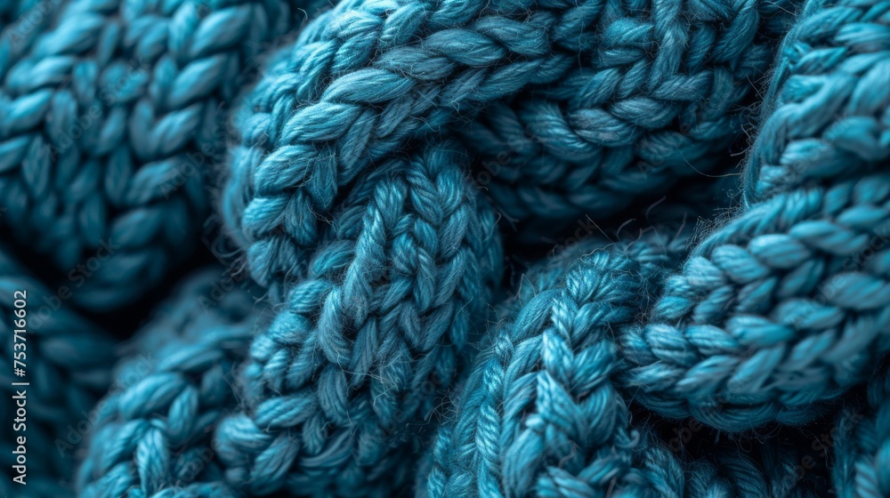 Knitted wool texture in dark blue teal color Knitted wool texture in dark blue teal color