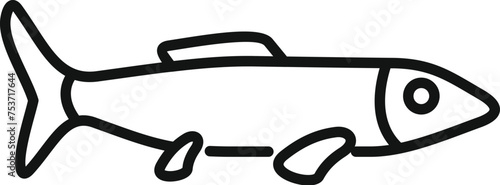 Ice lake fish icon outline vector. Winter fishing. Outdoor vacation sport