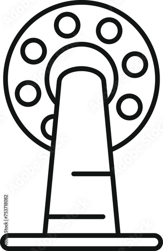 Ice fishing rod wheel icon outline vector. Season camping. People activity