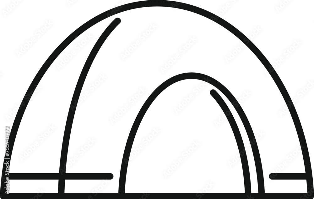 Ice fishing tent icon outline vector. Day season sport. Event festival outdoor Ice fishing tent icon outline vector. Day season sport. Event festival outdoor