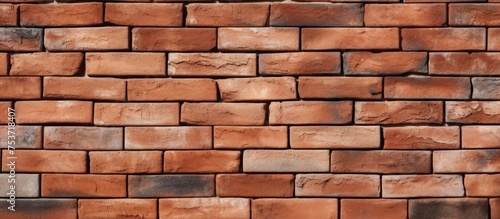 Close Up Background of New Terracotta Brick Blocks Wall Without Any Distractions