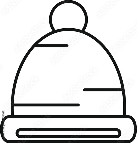 Winter hat icon outline vector. Season sport outdoor. Event arctic festival