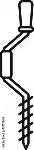 Ice fishing handle driller icon outline vector. Sport activity. Cold vacation