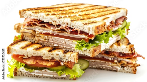 Club sandwich isolated on white background