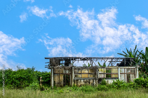 Old  unused rice farm shed in Bali Indonesia 