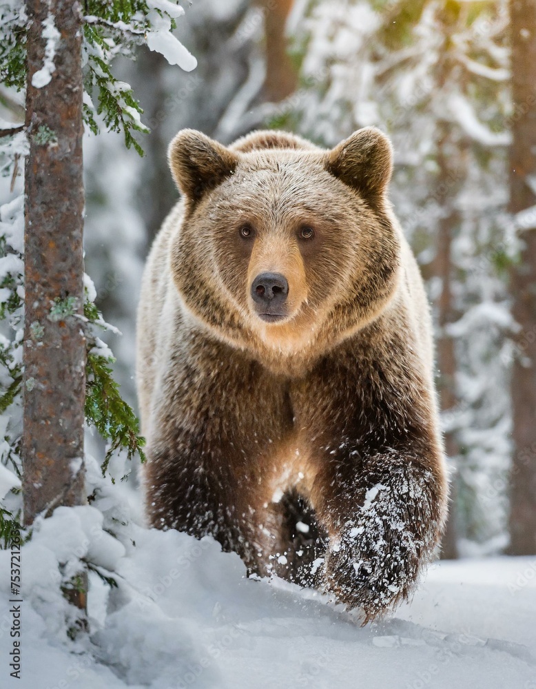 Fototapeta premium brown bear in the woods