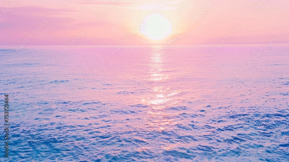 Pastel pink and blue sunrise over the ocean texture background.