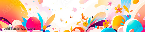 Abstract background for a festive banner on the theme of Easter  birthday  children s party.