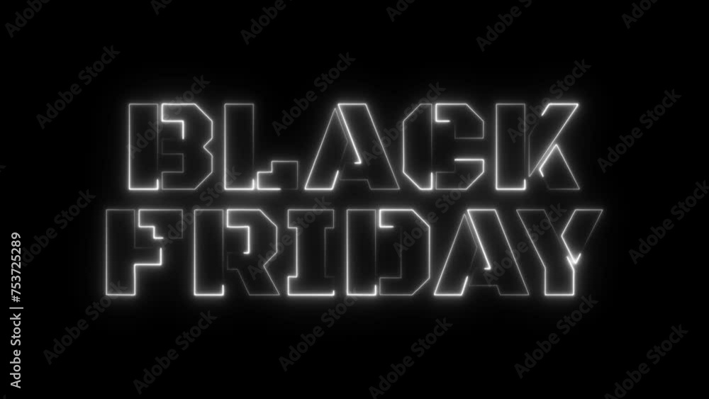 Black Friday animation with a minimalist white neon effect. Ideal for advertising, banners and promotional materials Black Friday animation with a minimalist white neon effect. Ideal for advertising, banners and promotional materials