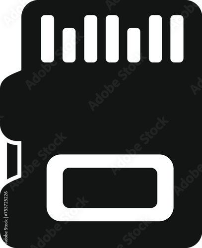 Micro sd storage icon simple vector. Storage digital. Shutter solid state ssd
