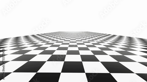 black and white grid chess on white background