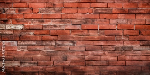 Background of a red brick wall with a textured surface.