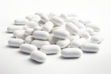 White pills on white background Symbolic image for pharmaceutical products