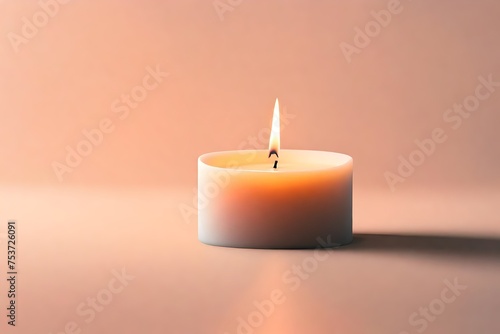 A centered candle mockup with a gradient background and soft lighting, creating a serene atmosphere.