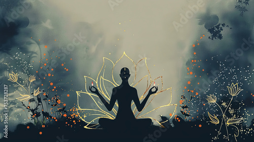 yoga themed background image,generative ai