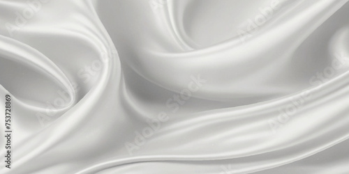 Cloth or fabric soft wavy texture background. White silk background.