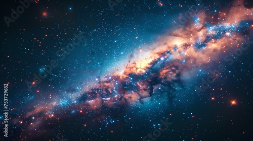 Stunning ai-generated cosmos imagery, ethereal nebula and star clusters, space background for science and fantasy. AI