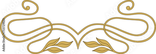 Art Nouveau floral border. Decorative element. Vector.