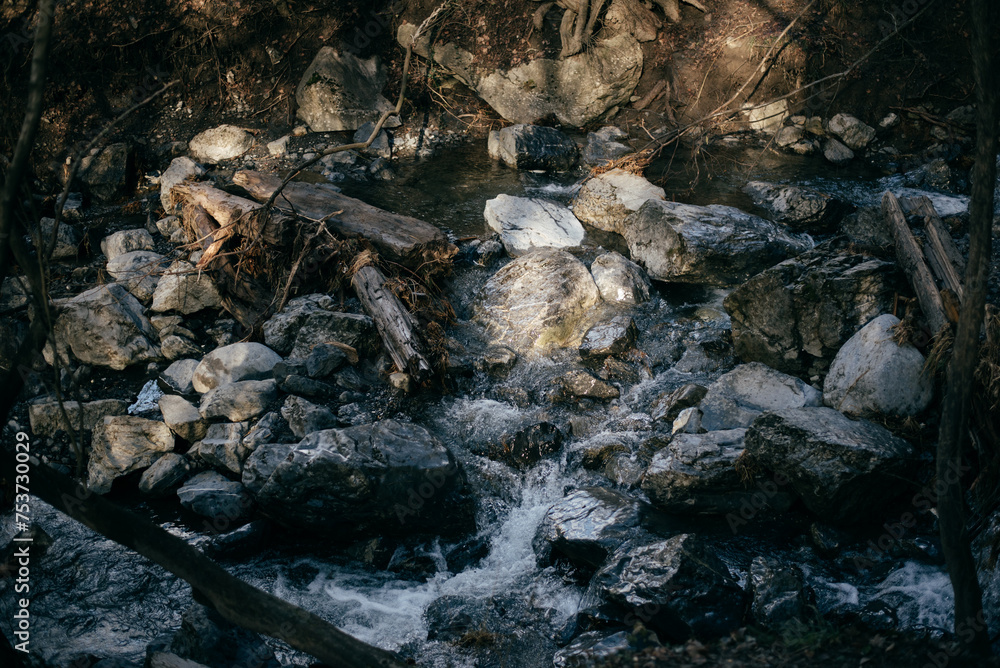 beautiful stones near a mountain river in the French Alps beautiful stones near a mountain river in the French Alps