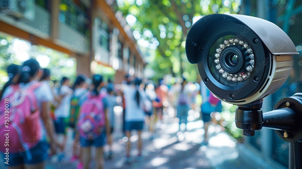 Security camera or surveillance system in the school,school safety. Security camera or surveillance system in the school,school safety.