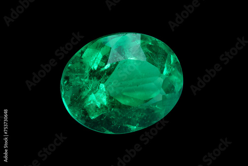 natural green emerald sapphire precious gemstone isolated on white background