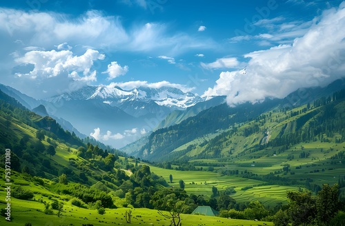 Himachal's Enchantment: Snowcapped Peaks and Verdant Valleys Captured by Sony Alpha, Inspired by Western Artistry.