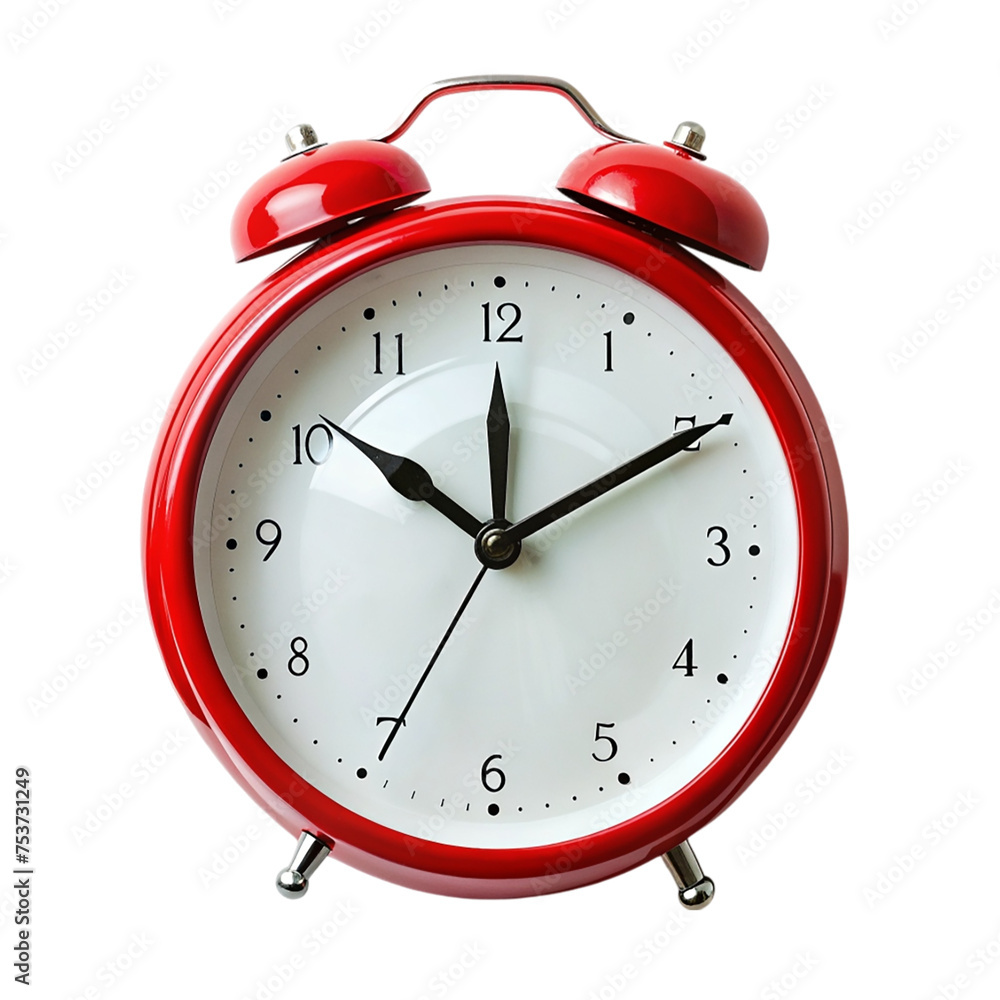 Classic red alarm clock. isolated on transparent background. Classic red alarm clock. isolated on transparent background.